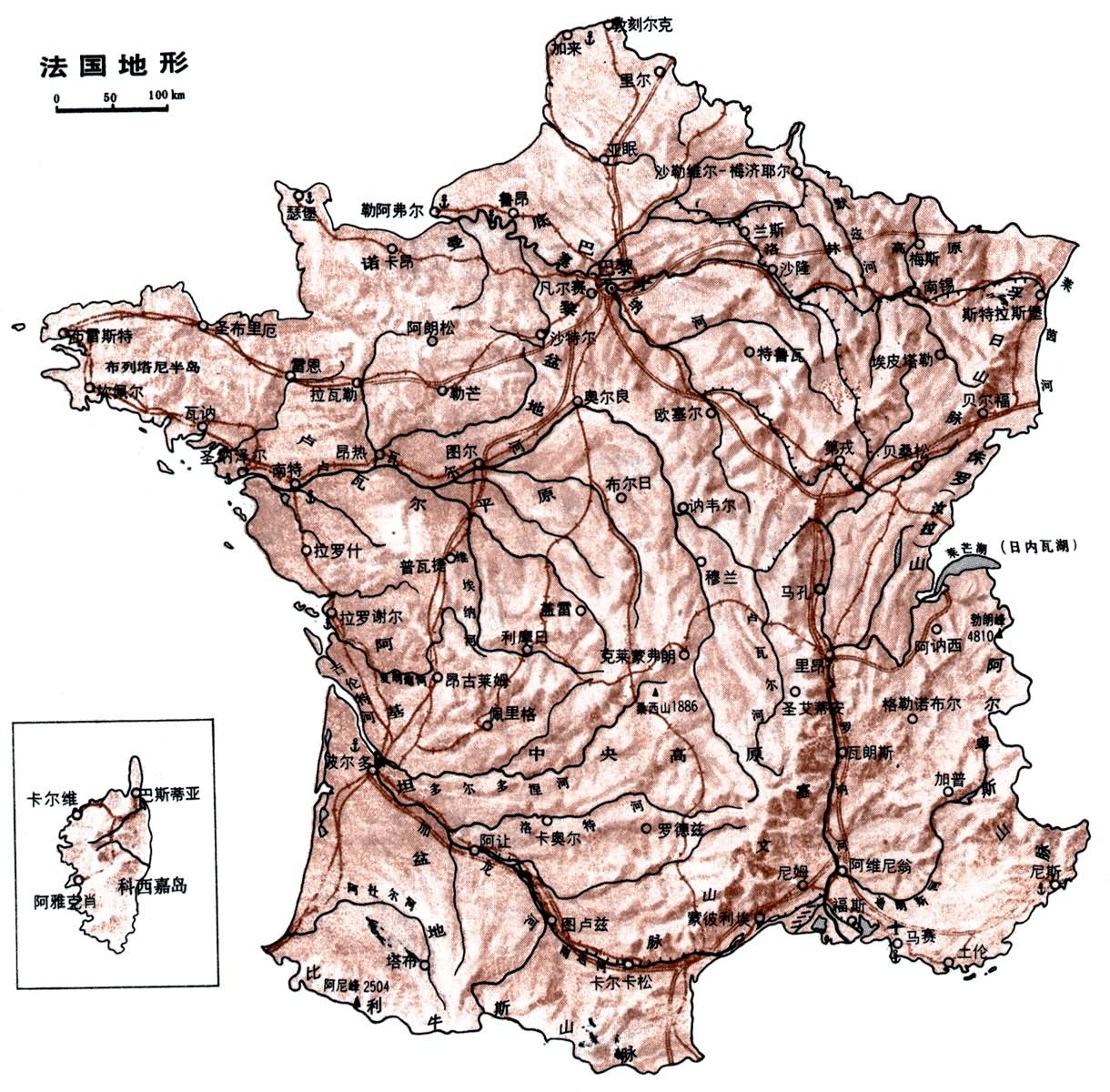  p>位于法国孚日山地块与德国黑林山地块之间,莱茵地堑断面图莱茵地堑