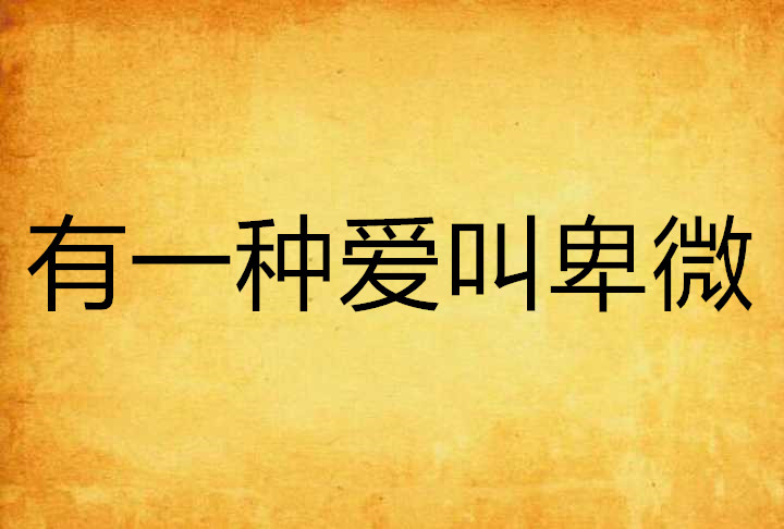 有一种爱叫卑微
