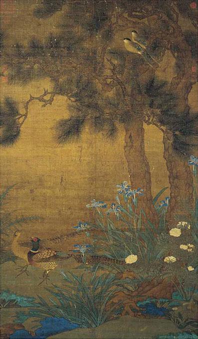  p>《宋人画双松花鸟图》是宋代画家创作的一幅古画. /p>