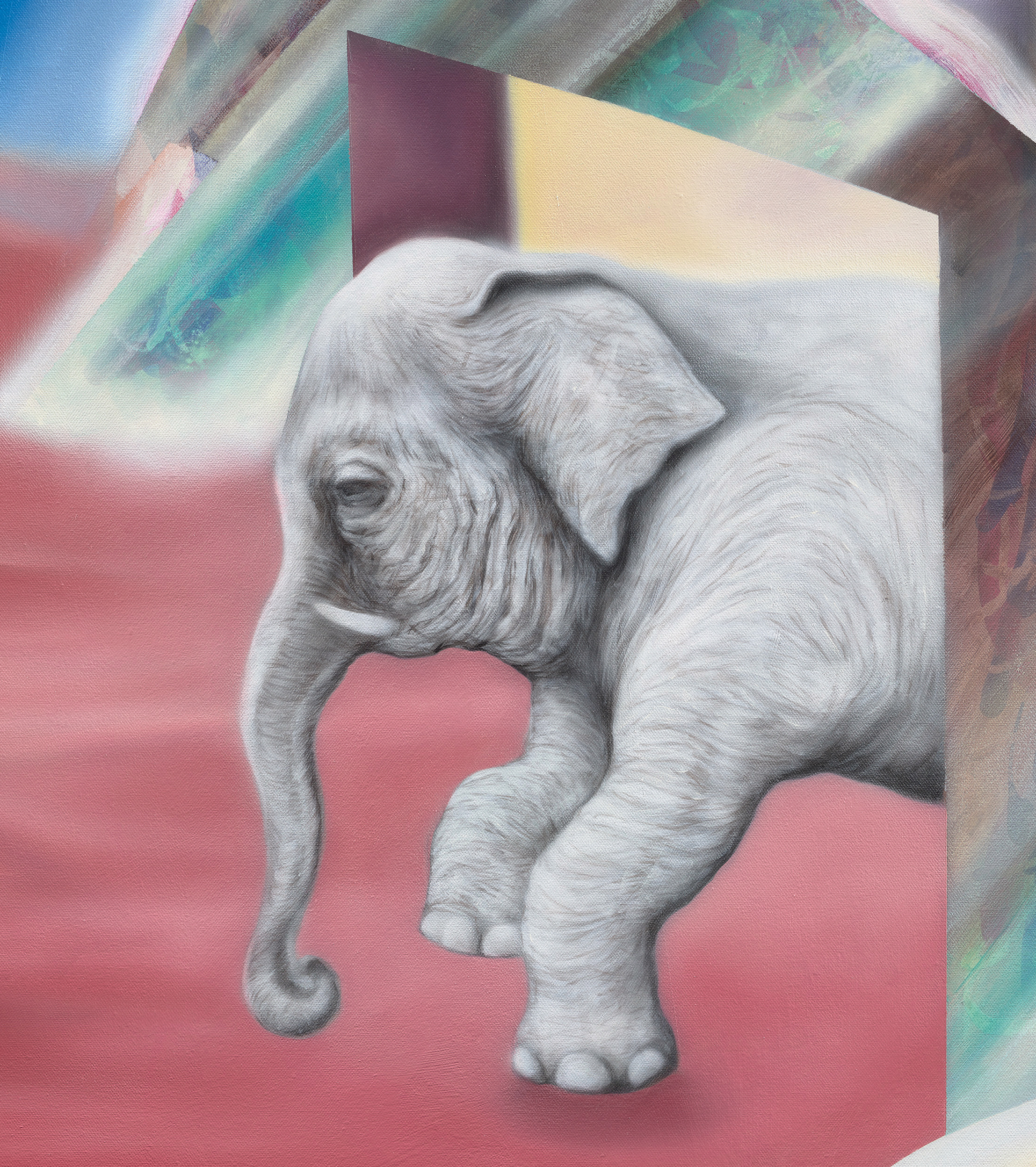 是朱海于2021年创作的油画作品,该作品在《时间铭-2021朱海个展》里