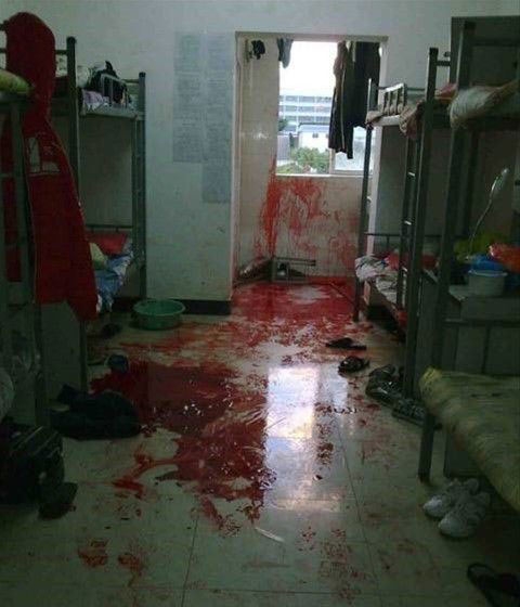  p>紫溪中学高二年级一班学生李国阳与同宿舍同学汪磊在男生公寓401室