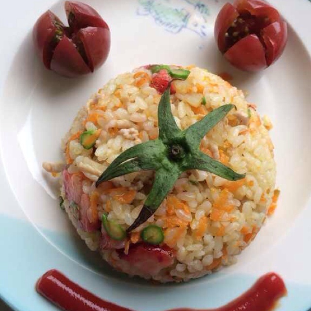 胡萝卜干贝草莓炒饭