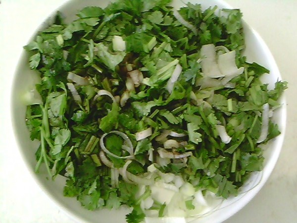 香菜调葱花