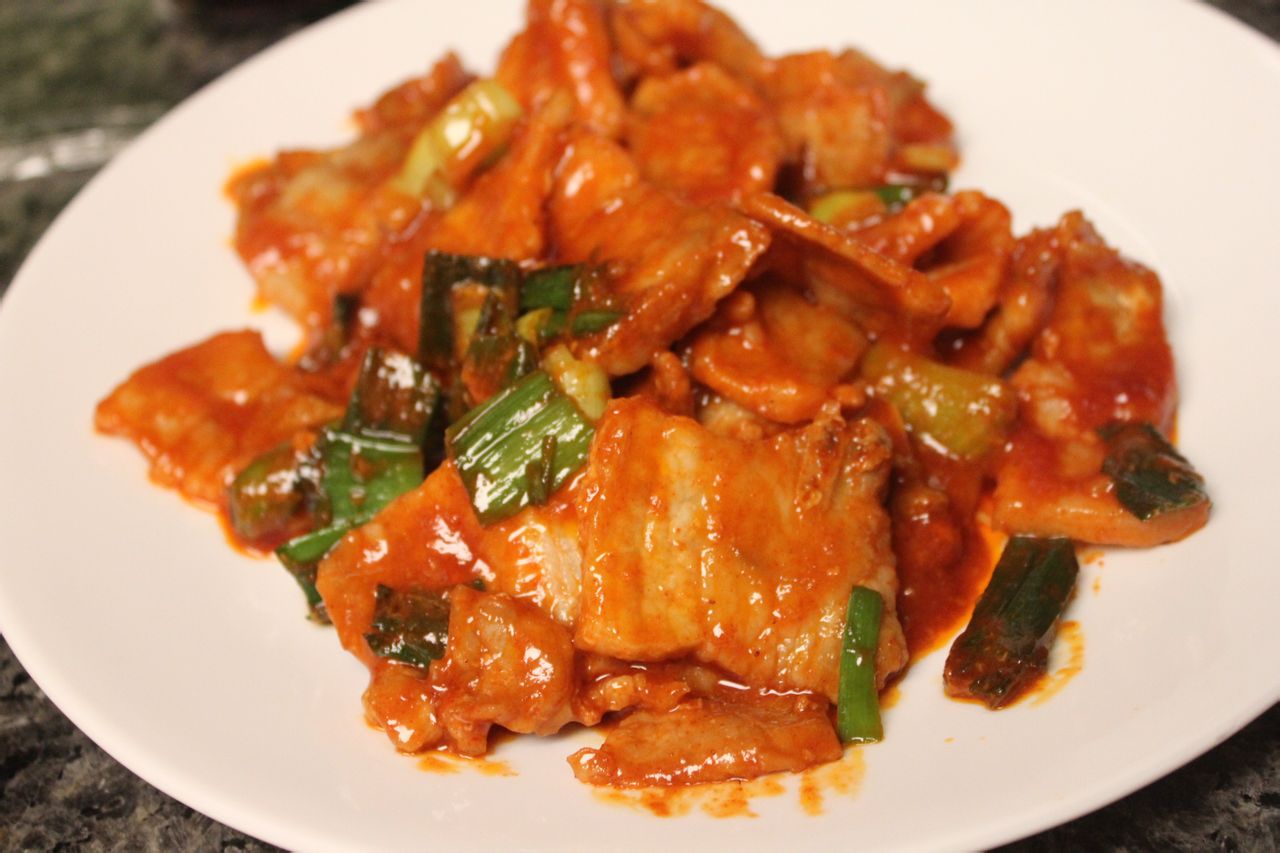 韩式辣酱炒五花肉