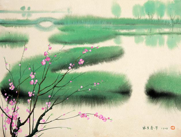  p>《水乡春早》是孟宪成创作的水粉画. /p>