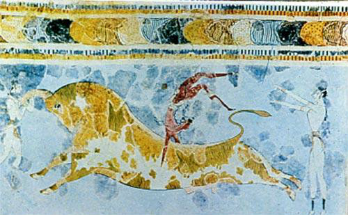 克里特驯牛图壁画