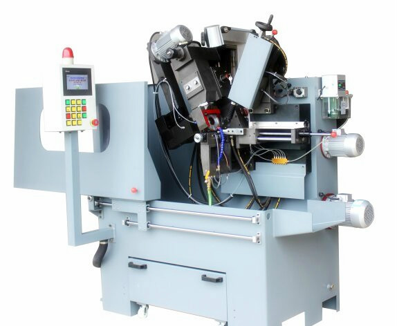 该锯片磨齿机采用固定电机与砂轮组合体对锯片进行磨削,这种结构的磨