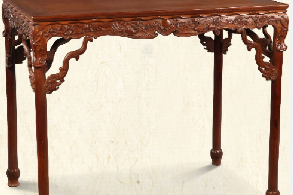 黄花梨木展腿式半桌