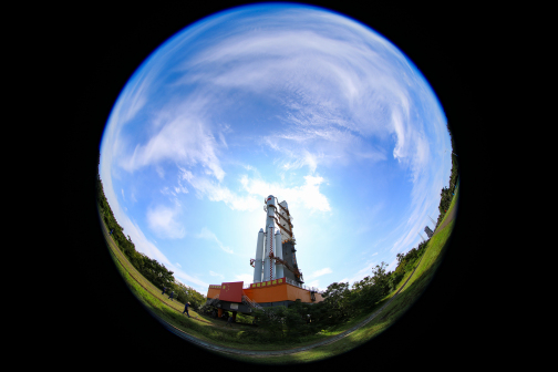 天舟三号货运飞船与长征七号遥四运载火箭组合体