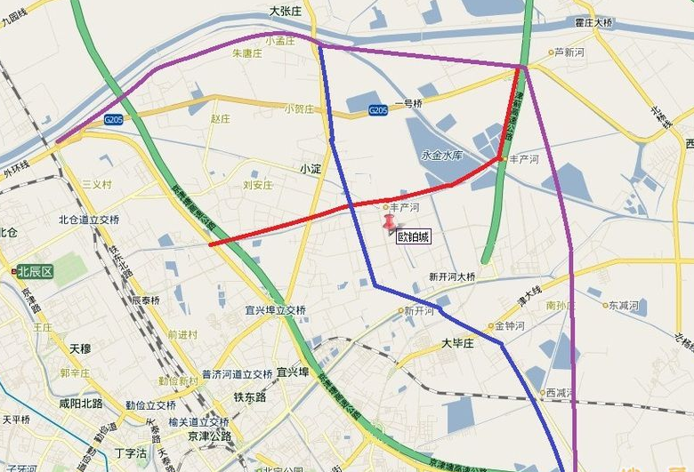  p>津围快速路是一条公路,起点位于快速路昆仑北路与外环线交口,向北