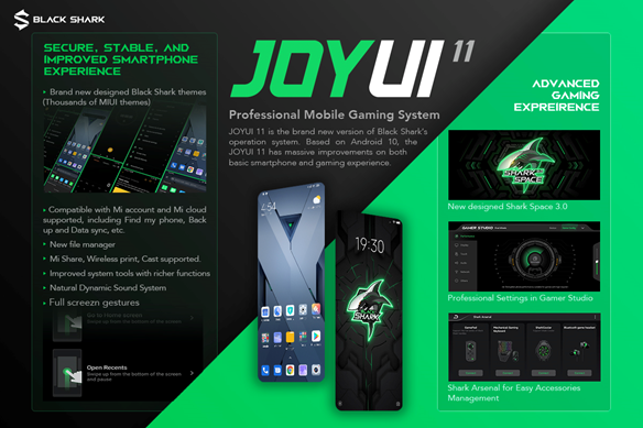 基于Android10深度定制，黑鲨游戏手机2海外版获得JOYUI11推送_百科TA说