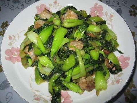 小油菜炒肉片
