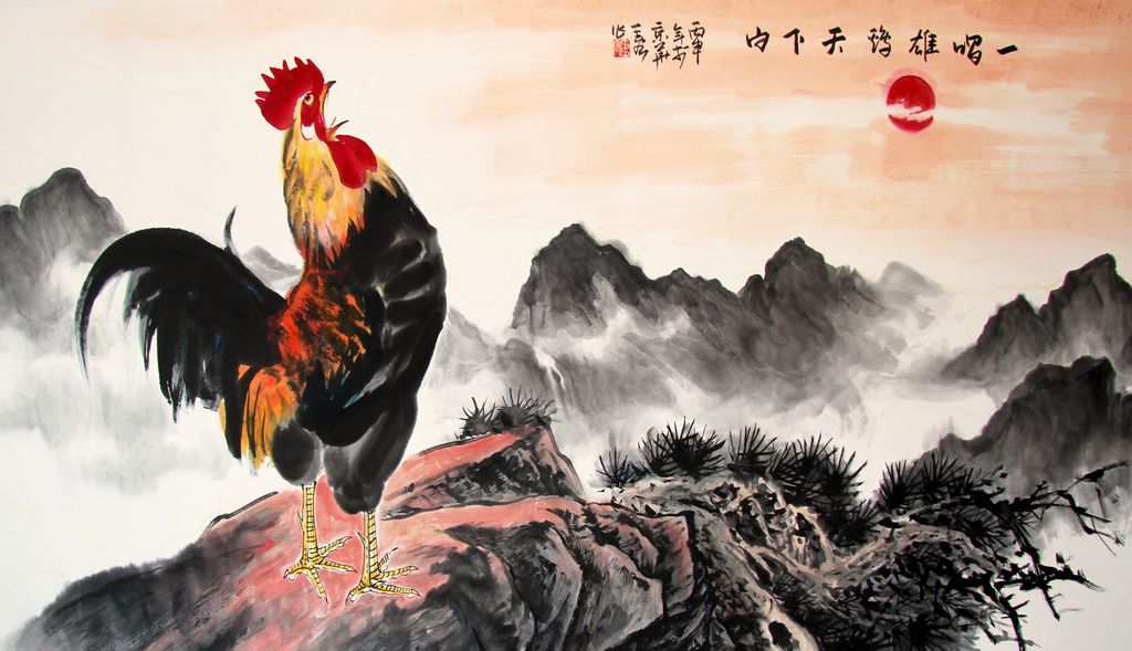 任性情,因趣得神,百鸡千姿,天趣横生,风情万种,被人们称为"王宏画鸡"