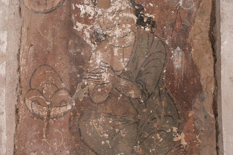 北凉彩绘供养菩萨像壁画