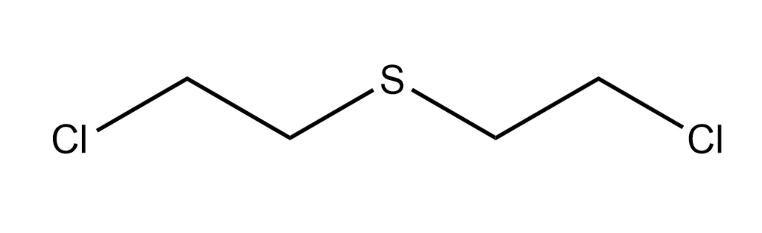  p>芥子气,即二氯二乙硫醚的俗名,是一种有机化合物,化学式为c sub>4 