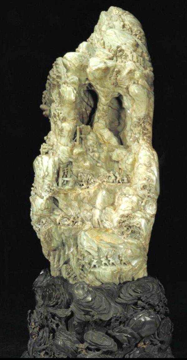 青玉大禹治水图山子