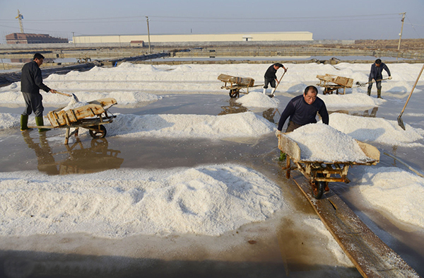  /p> p>淮盐制作技艺的传承发展,经历了从海水煮