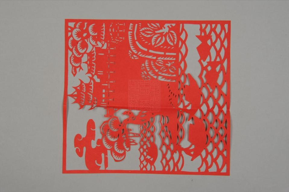 现代沈成林自贡风光之王爷庙剪纸