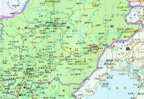 清朝时期设朝阳县（三座塔）