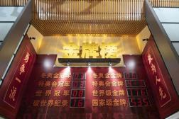 在七台河短道速滑冠军馆内拍摄的金牌榜