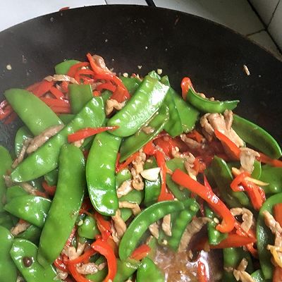 白果荷兰豆炒肉丝