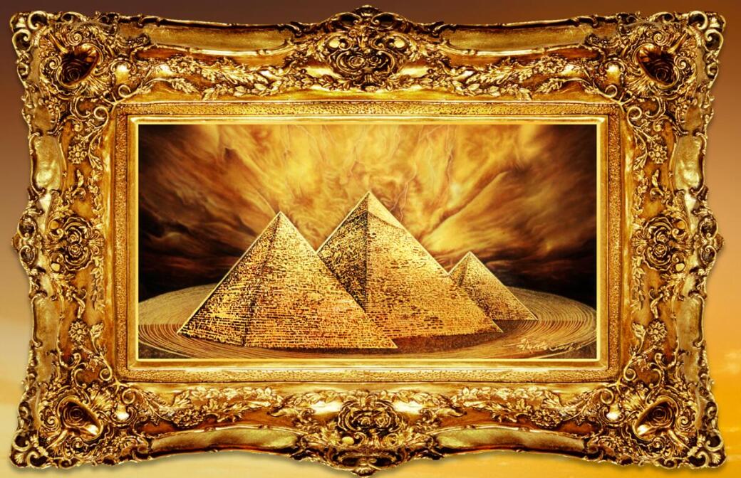 戴乐钟发明的高纯度乐钟黄金油画作品丰富了延续二千多年的绘画载体