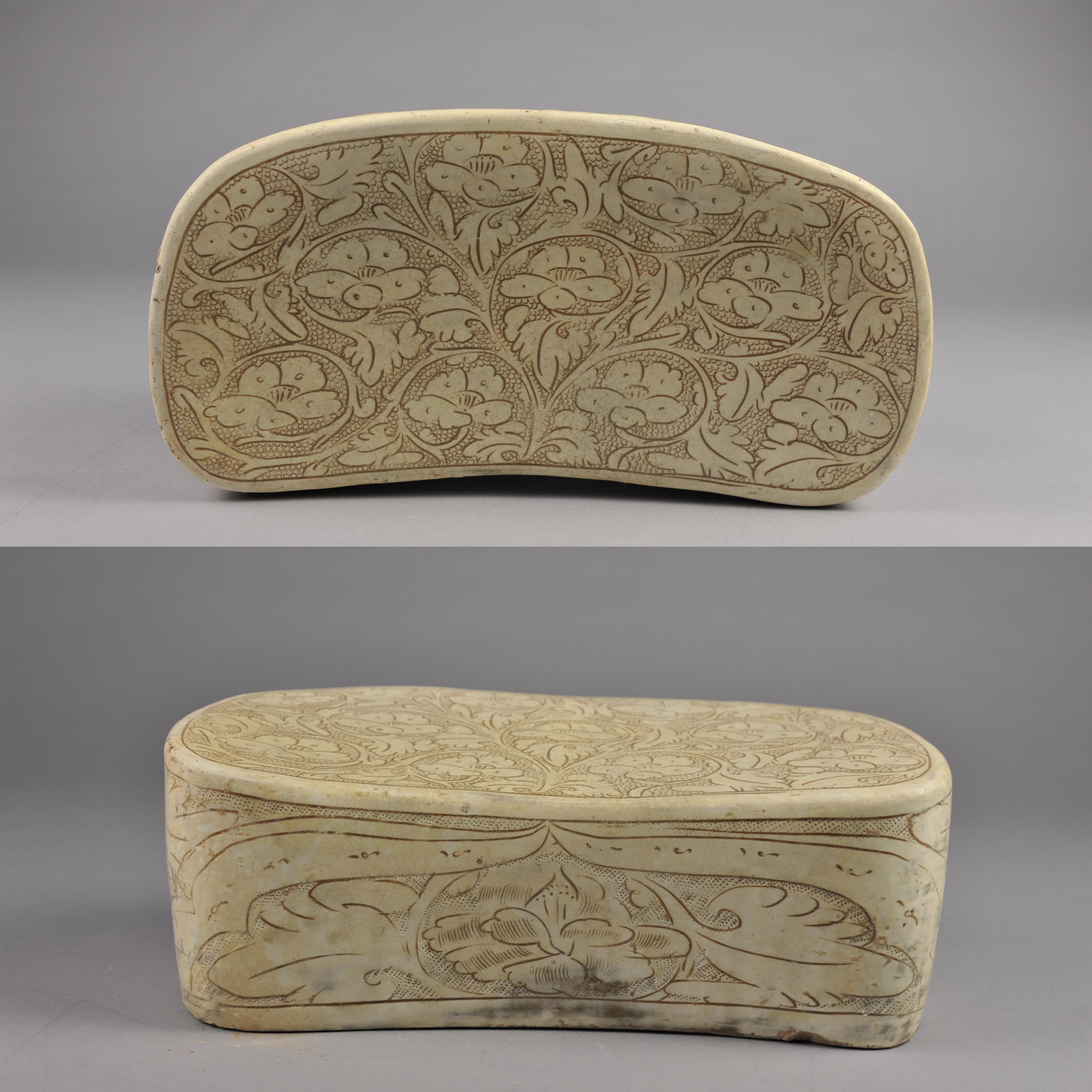 宋珍珠地牡丹纹瓷枕