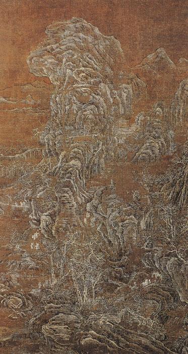 五代荆浩雪景山水图