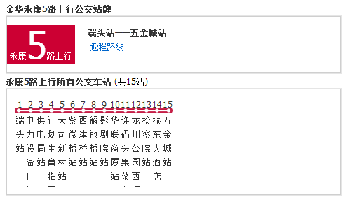 金华公交永康5路