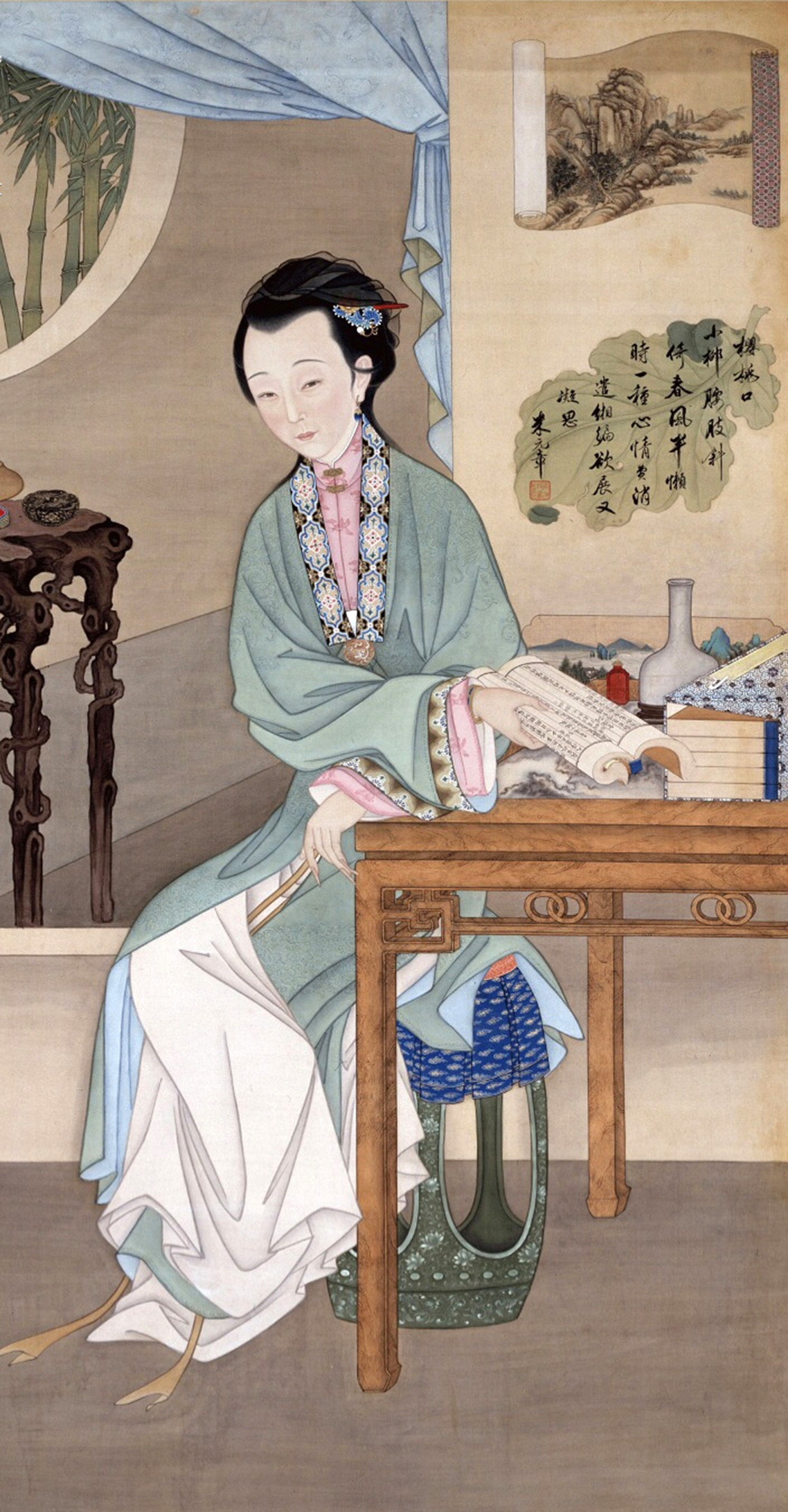  p>《雍正妃行乐图》为清代佚名画家创作的一幅中国古画,现收藏于故宫