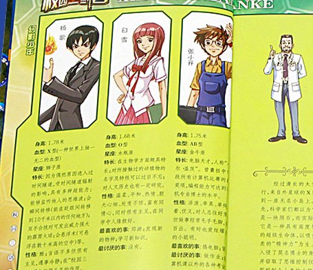 ">漫画《校园三剑客》及衍生动画中人物,阳光中学高一学生,有超能力