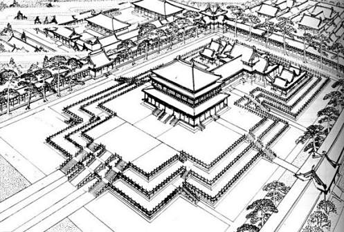 元大内延春阁建筑群鸟瞰