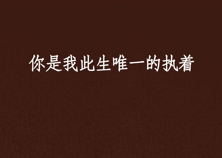 你是我此生唯一的执着