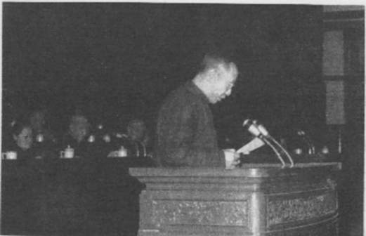 <p>溥仪在四届政协第一次会议上发表重要讲话