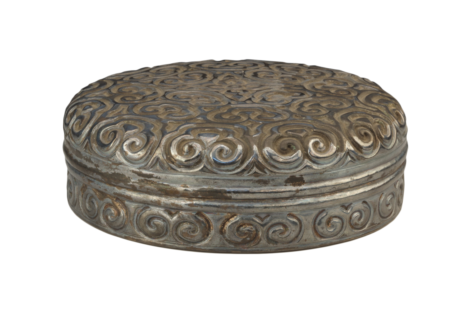 元如意云纹银盒