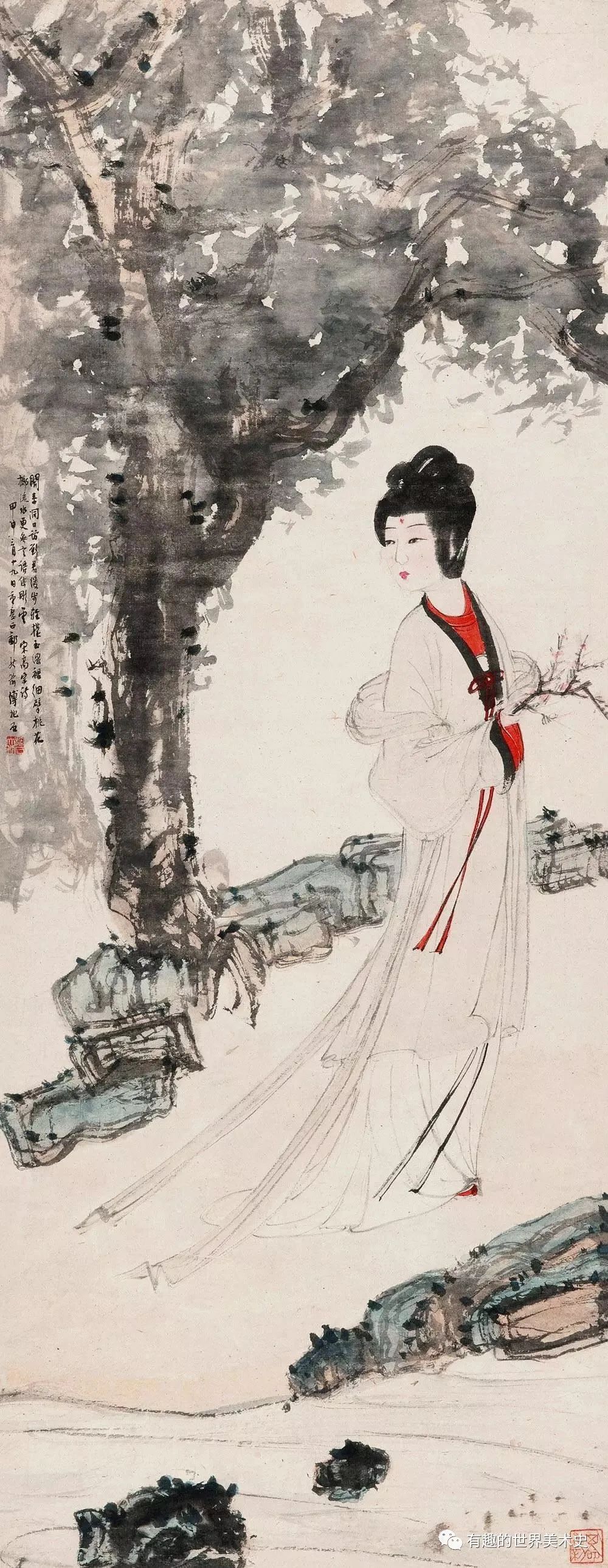 傅抱石笔下的美女，端庄高贵、美艳惊人！_百科TA说