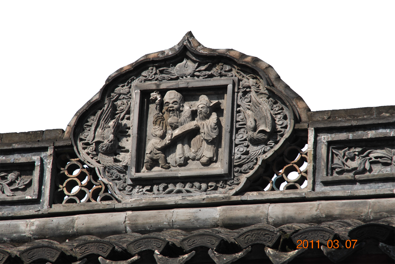 清代福禄寿砖雕