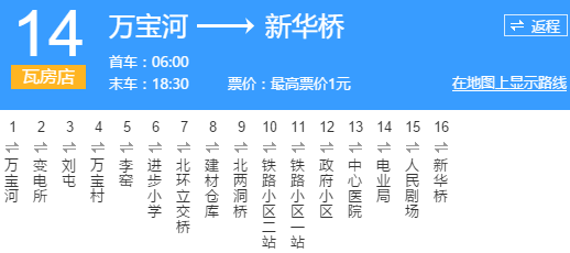 大连公交瓦房店14路