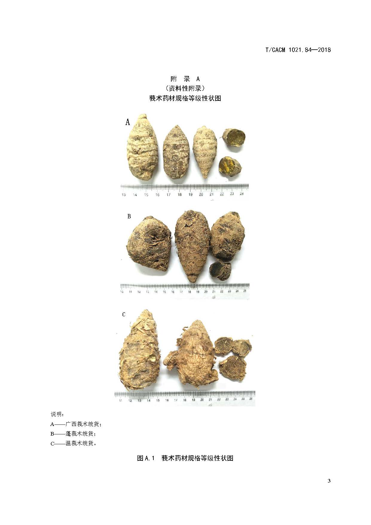  p>《中药材商品规格等级—莪术》(t/cacm 1021.