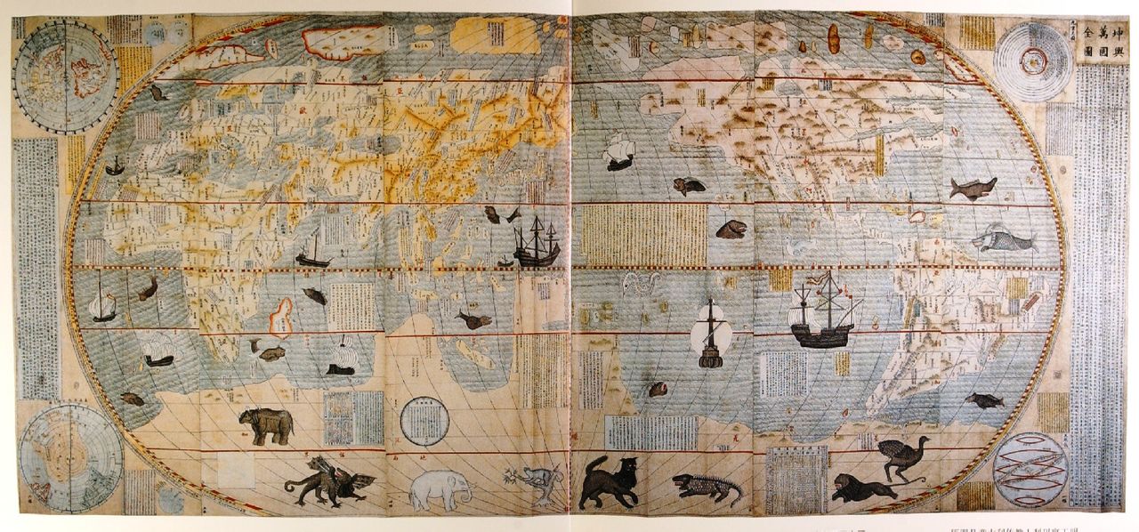  /a>耶稣会的传教士利玛窦在中国传教时与李之藻合作刊刻的世界地图