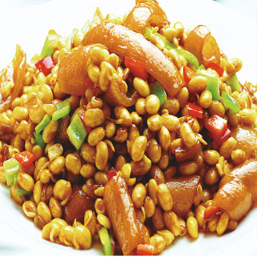 猪皮炒黄豆
