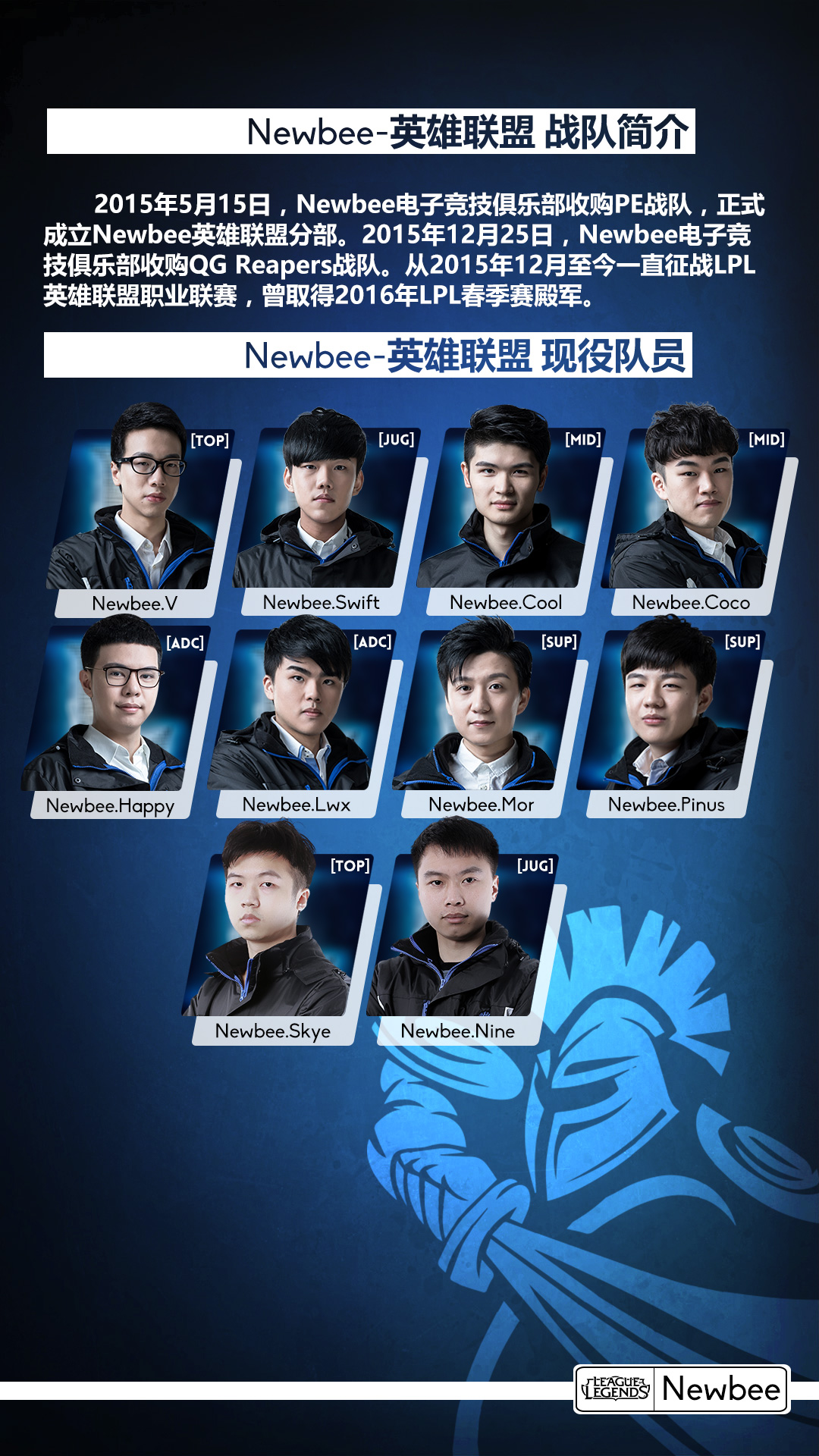  p>newbee(新兵)电子竞技俱乐部成立于2014年2月28日,旗下拥有 a