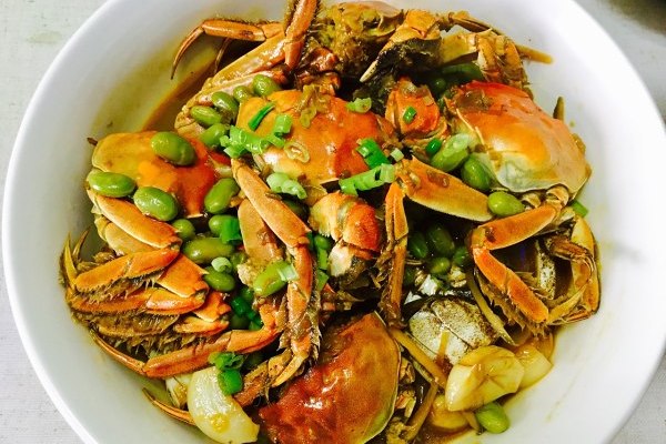 毛豆烧蟹