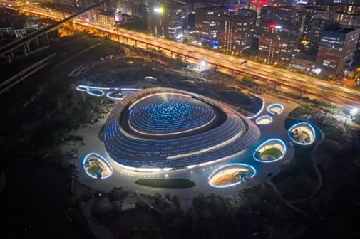 中国杭州电竞中心夜景灯光