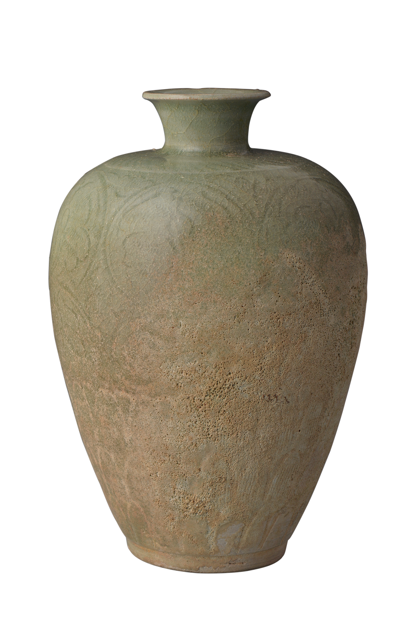 北宋龙泉窑青釉刻划花瓷梅瓶