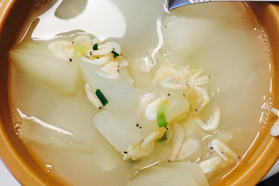 津菜肉片虾米汤