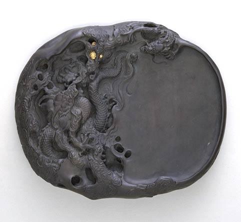 康熙端石双龙砚