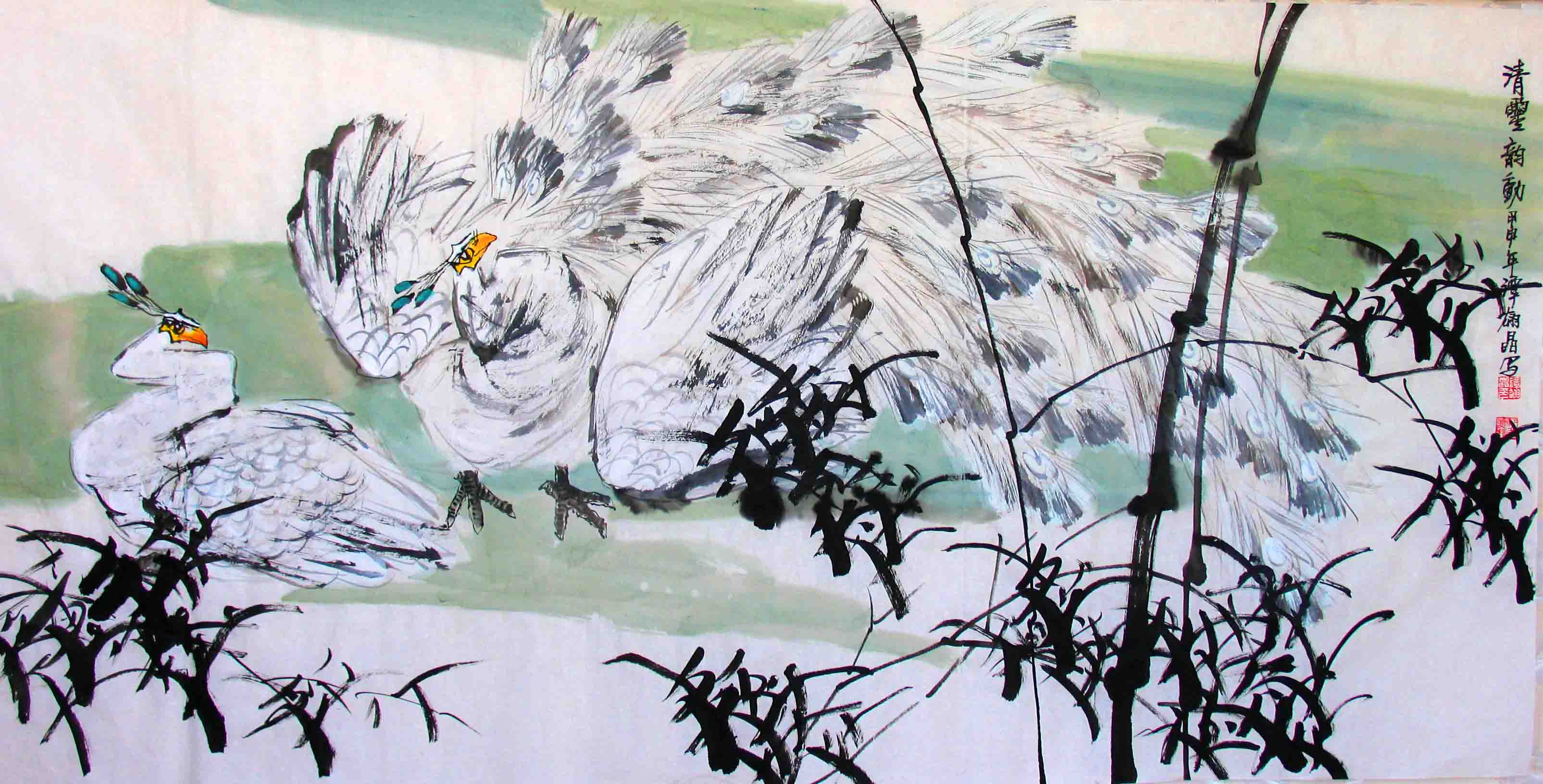 (谭红晶)早年毕业于解放军军医学院,后就读于中央美术学院国画系