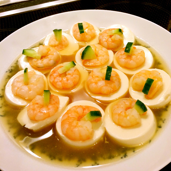 虾仁蒸日本豆腐