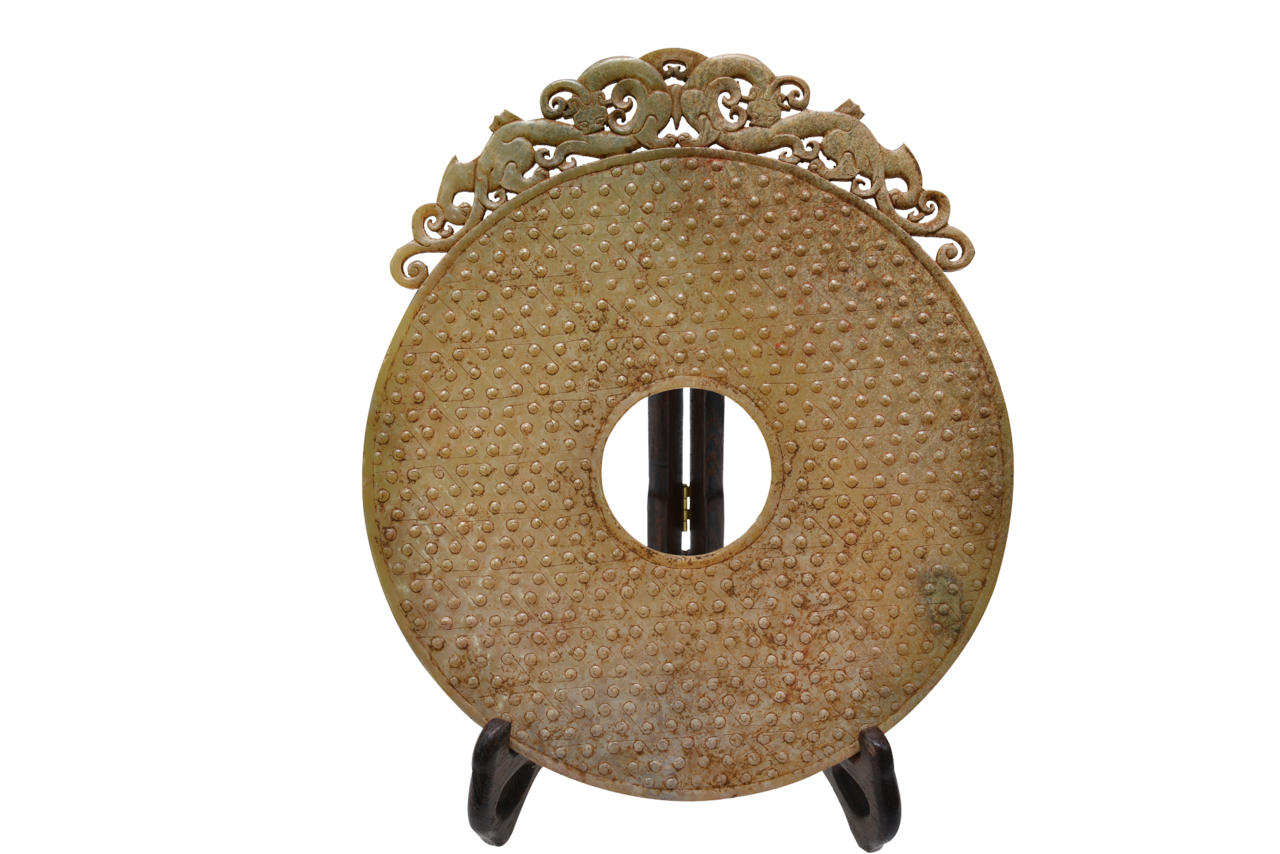 战国双螭龙纹出廓玉璧